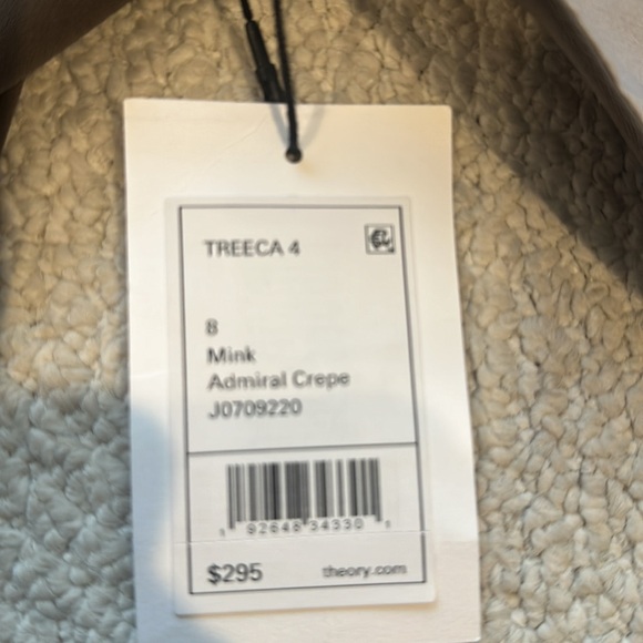 NWT size 8 Theory crepe pant - mink color - Picture 4 of 4